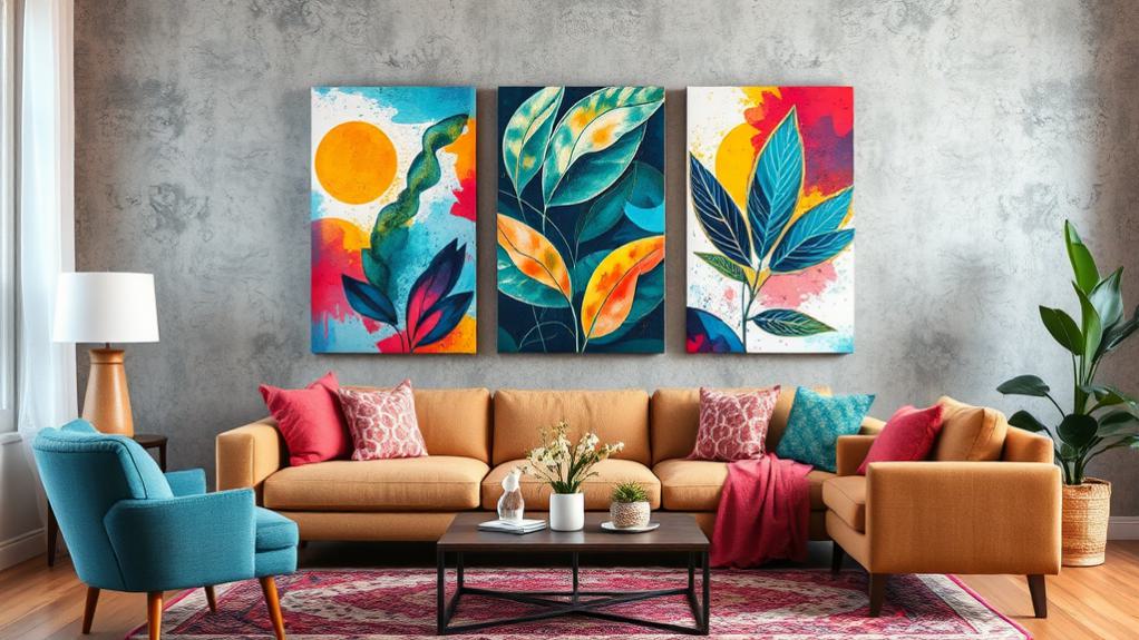 vibrant art wall decor