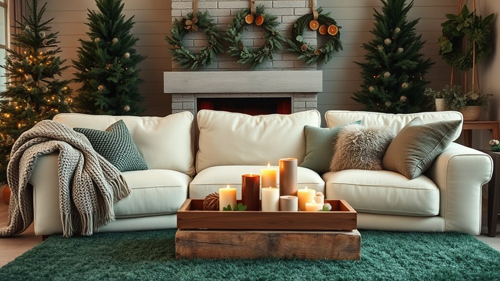 evergreen plants in winter