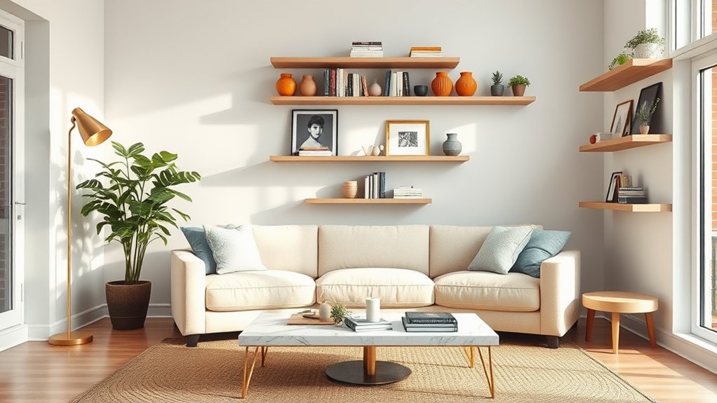 maximize space with shelves
