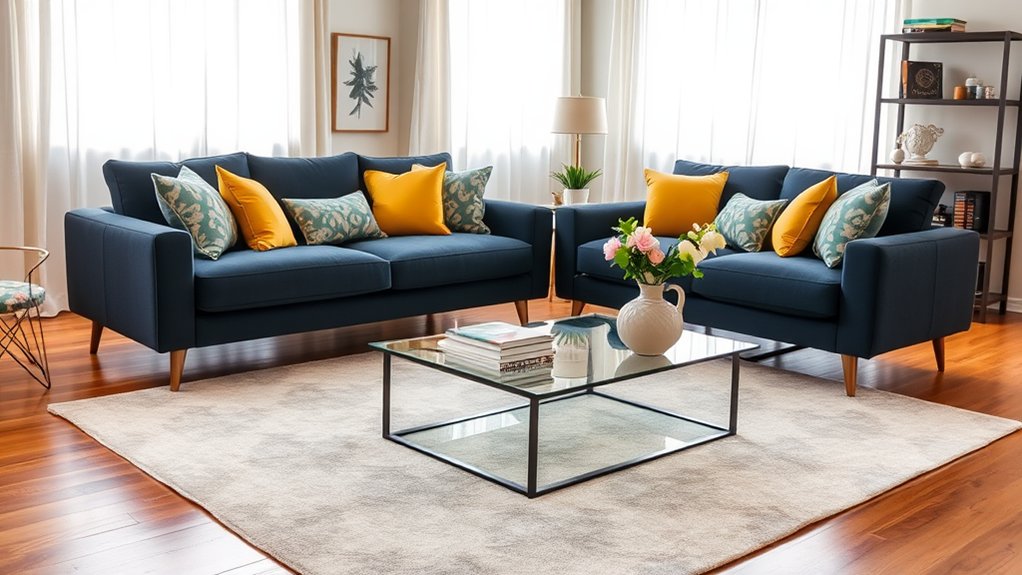 strategic placement of rugs