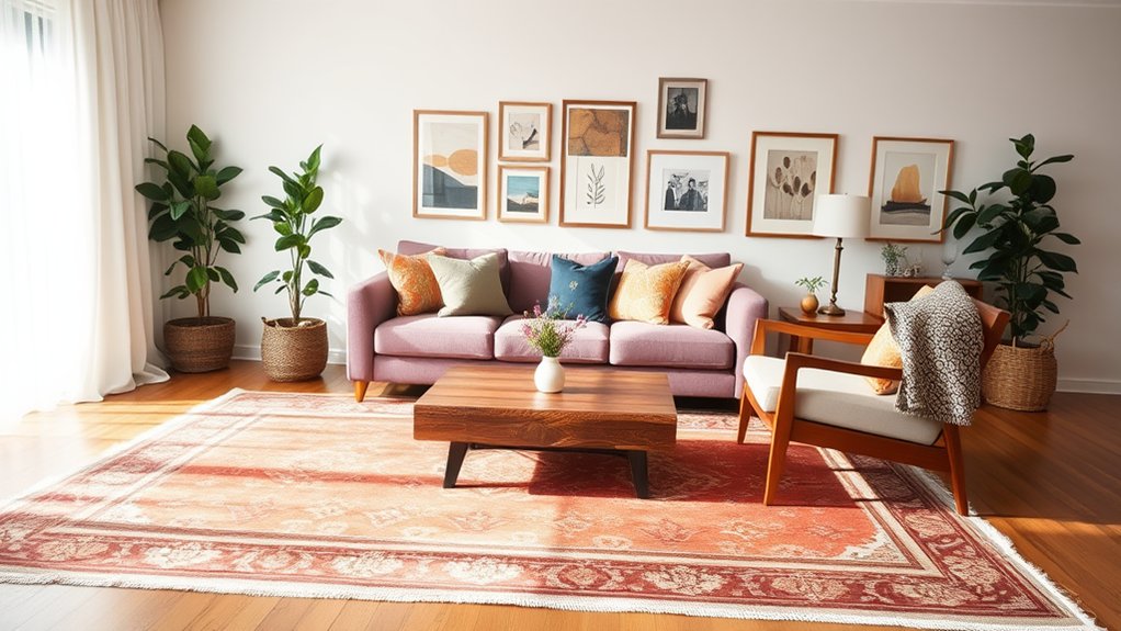strategic placement of rugs